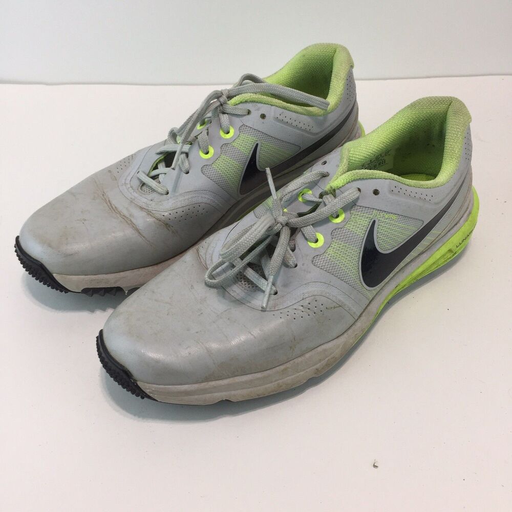Nike Lunar Command Men's Golf Spikes Flywire White Gray Volt 704427-002 SZ 9 SH1